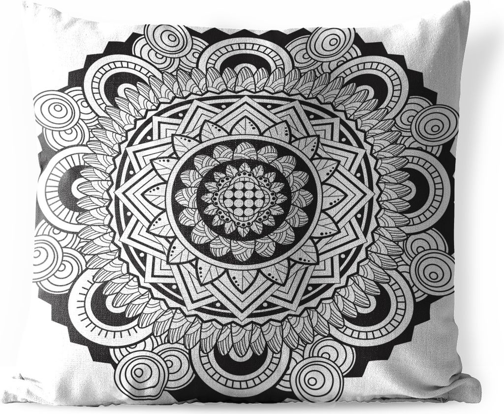 MuchoWow Outdoor Kissen - Mandala verschnörkelt - 40x40 cm - Wetterfest - Lounge Kissen - Kopfkissen - Interieur - Polster mit Bild