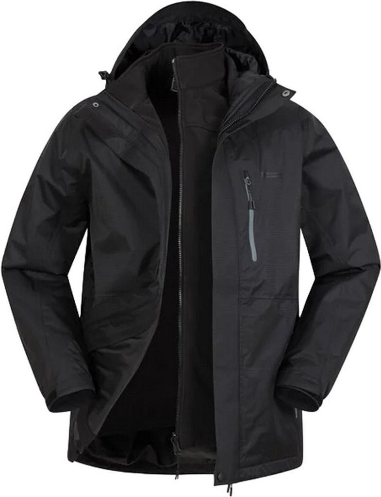 Mountain Warehouse - "Bracken Extreme" Jacke, wasserfest 3 in 1 für Herren MW280 (4XL) (Schwarz)