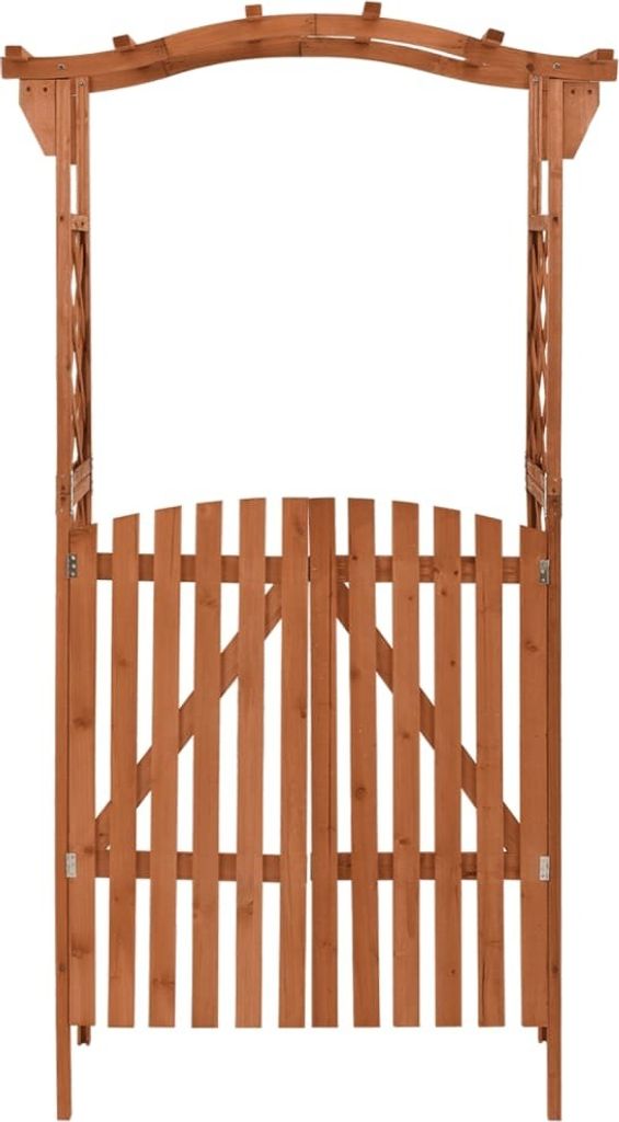 vidaXL Pergola con cancello 116x40x204 cm in legno di abete Immagine del prodotto 