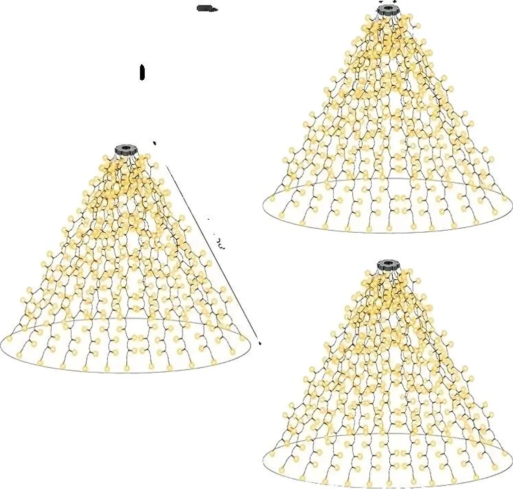 Luci Natale Esterno Impermeabili IP44 Bianco Caldo 3 Pezzi 8 Modi