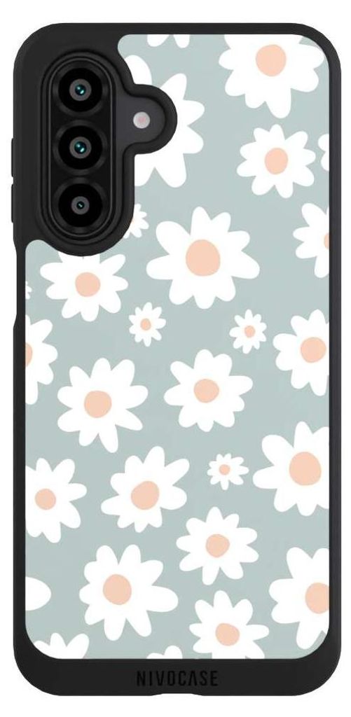 NIVOCASE Handyhülle für Samsung Galaxy A17 5G Hülle NIVOpure Case Schwarz Blumen Gänseblume Muster