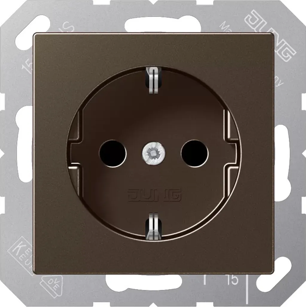 Prise Schuko 16A 250V Jung A 1520 KI MO avec protection - Blanc Alpin