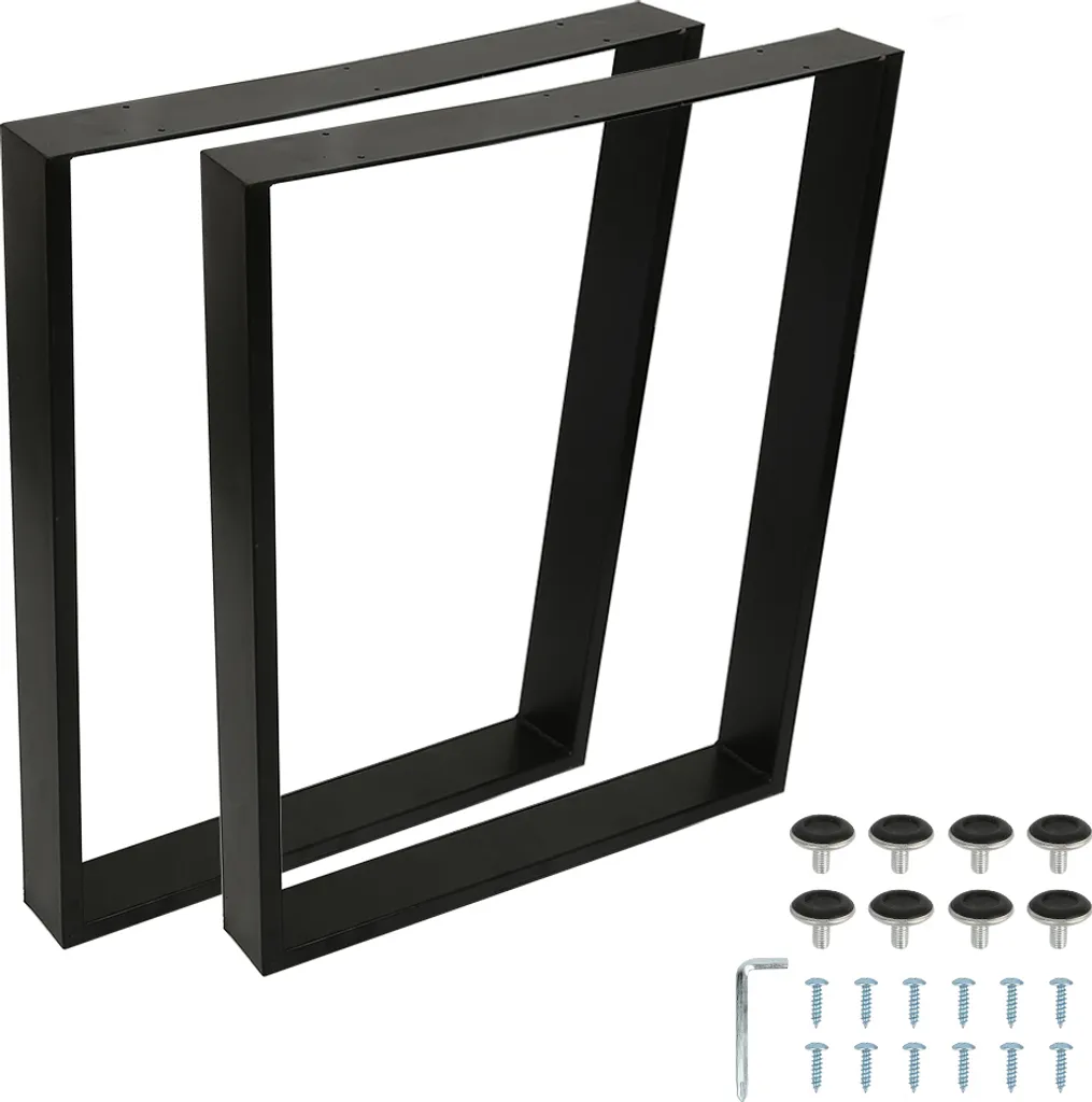 Pieds de Table en Métal Noir 60x72cm Robustes avec Design en Forme U