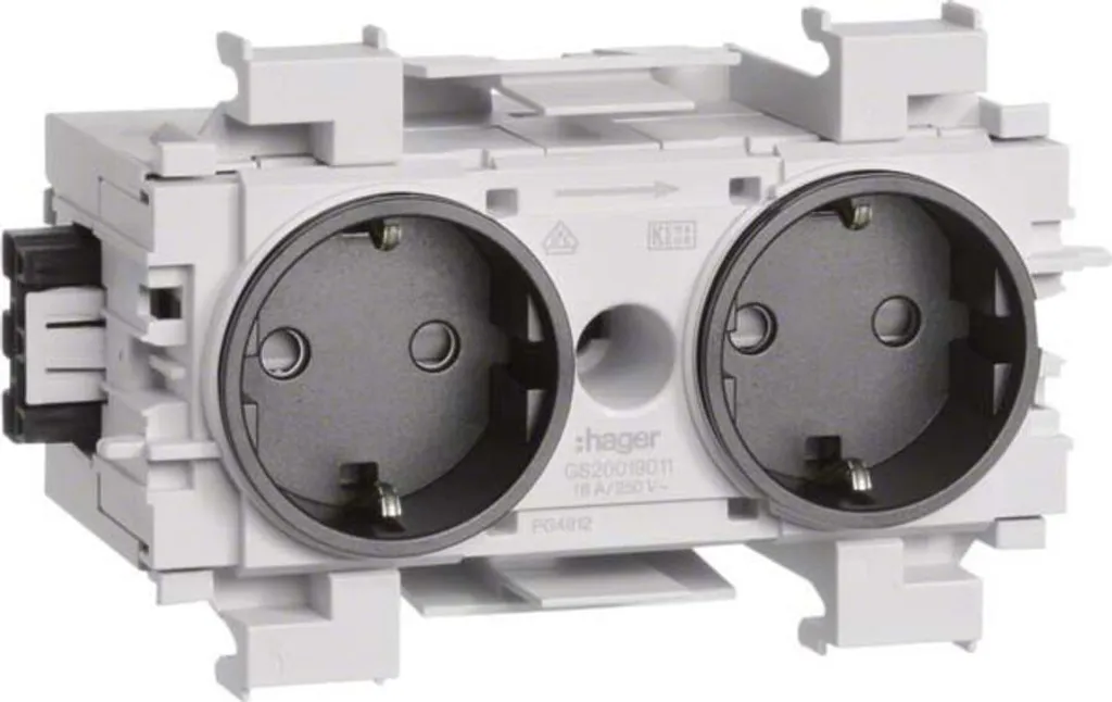 Prise Hager GS20019011 Graphite pour remplacer vos anciennes prises usées