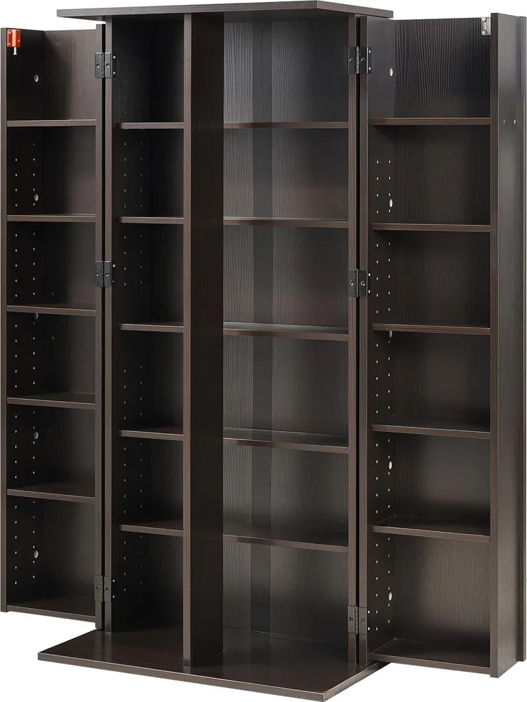 SucceBuy Armoire à DVD 24 Compartiments Noire 610x368x1270 mm