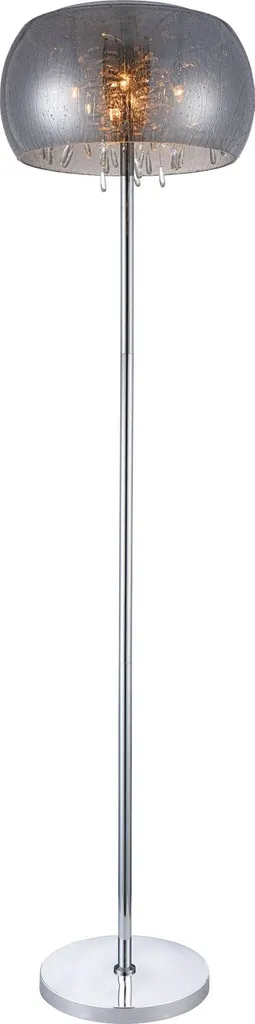 Lampadaire de Salon Moderne Argent et Verre Fumé 158cm pour Ampoules G9
