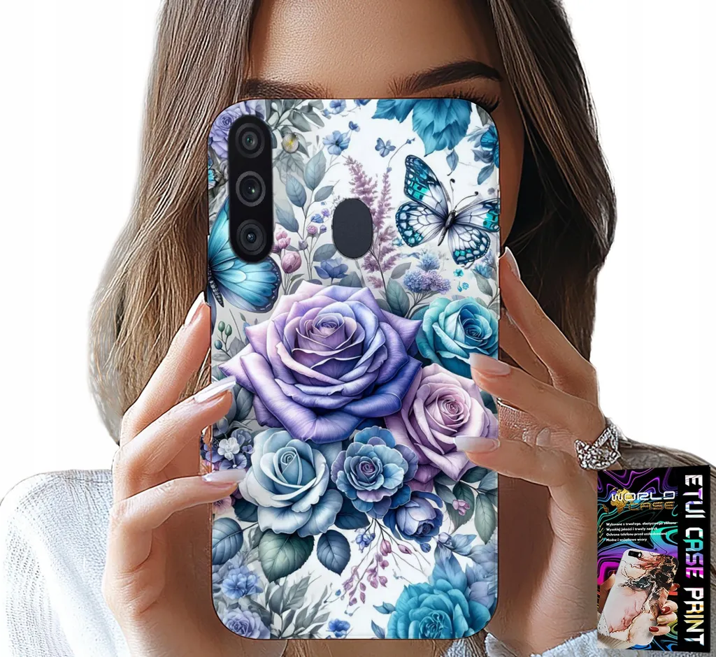 Custodia Samsung Galaxy A21 Floreale Rose + Vetro Temperato 9H