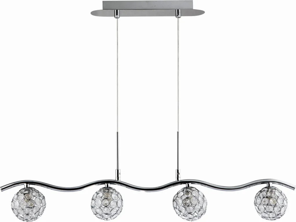 Lustre en cristal STARLET chrome : éclairage brillant pièce sombre