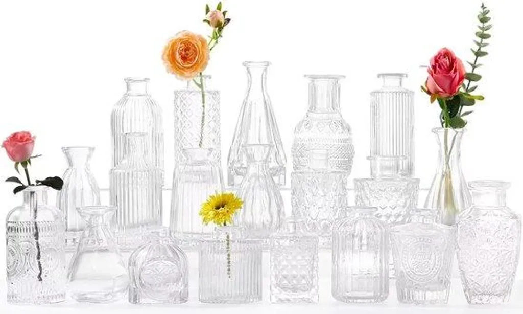 Lot de 20 vases miniatures en verre pour décorer facilement table et salon
