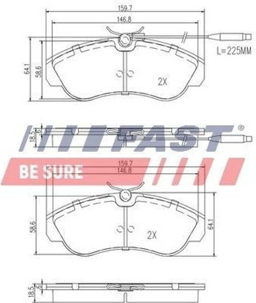 FAST Bremsbeläge Satz Vorne Bremsklötze für FIAT DUCATO Pritsche/Fahrgestell (230) FT29012