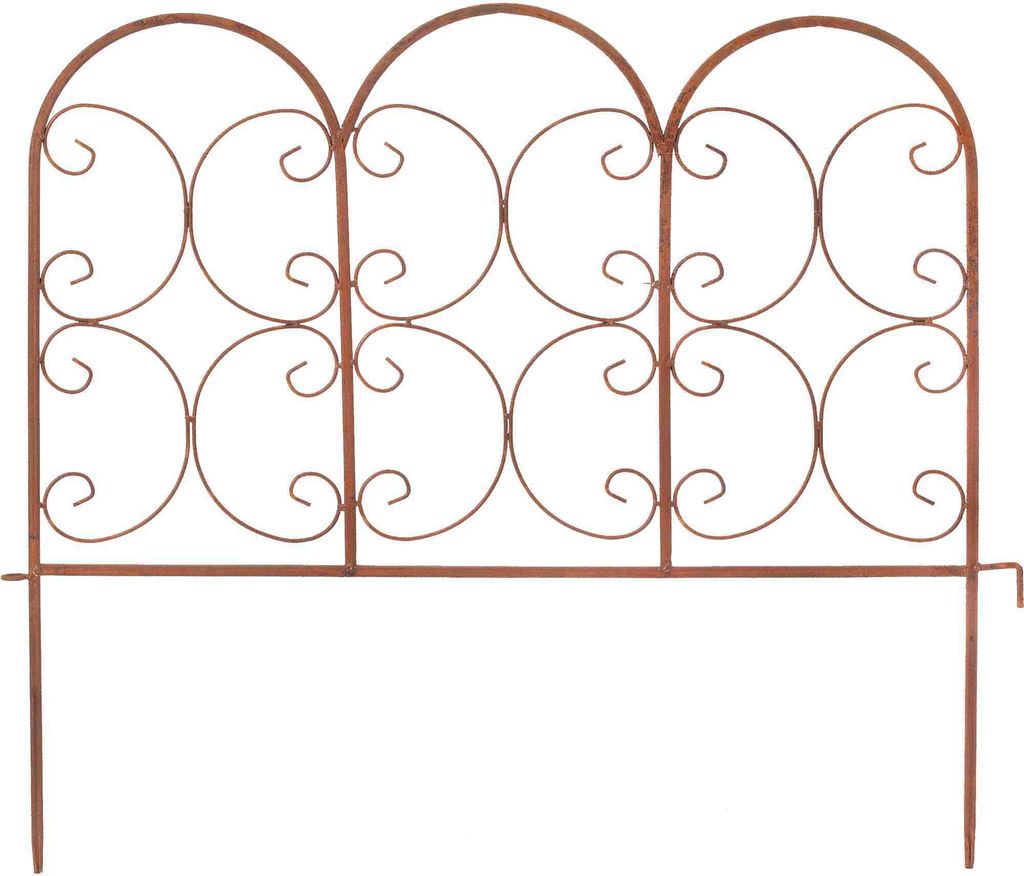 B & S Beetzaun Beeteinfassung Metall 53 cm breit mit 3 fach geschwungenen Bögen