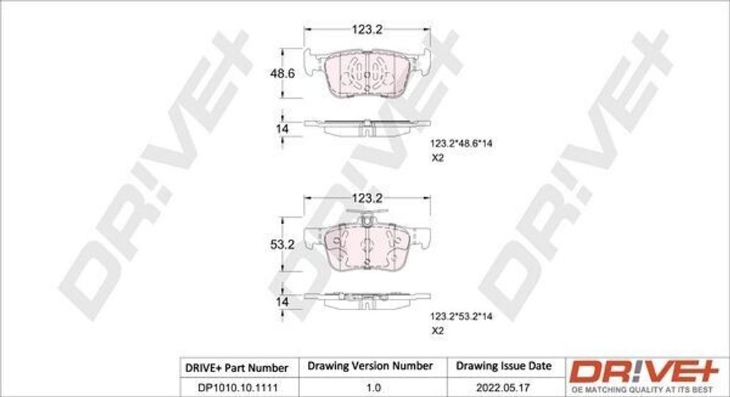 Dr!ve+ DP1010.10.1111 - OE 5341207 Bremsbeläge für Mondeo V