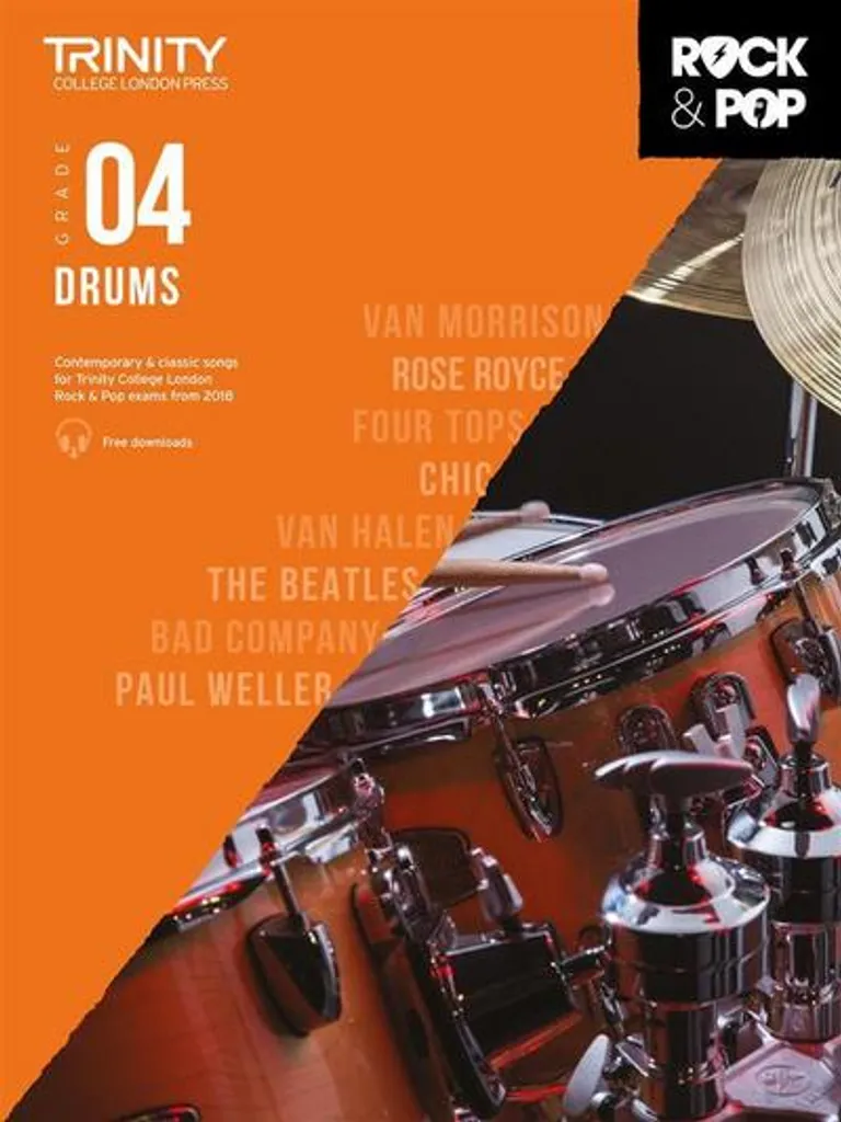 Trinity Rock & Pop Drums Grade 4 : Recueil avec Audio et Partitions Pro