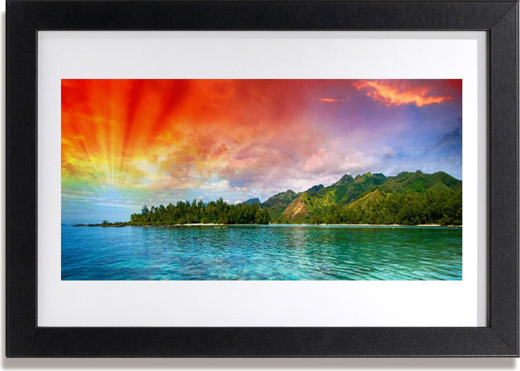 Bild 30x20 MDF-Rahmen Wandkunst Himmel Meer Waldlandschaft