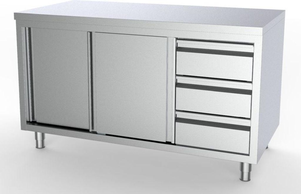 Combisteel Arbeitsschrank mit 2 Türen 3 Schubladen aus Produktbild 