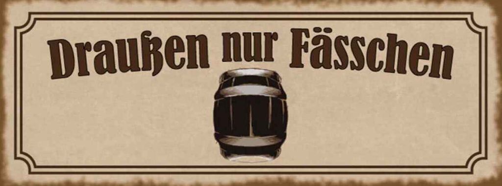 vianmo Holzschild 10x27 cm Draußen nur Fässchen Alkohol Essen Trinken