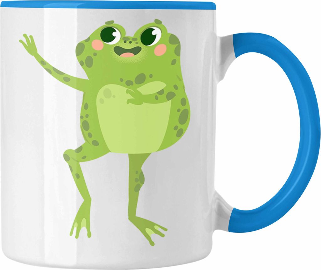 Trendation - Frosch Witzig Tasse Grafik Geschenk Lustig (Blau)