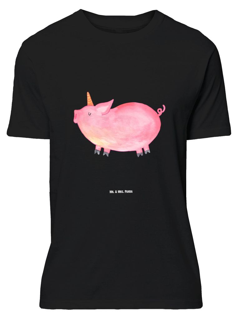 Mr. & Mrs. Panda Größe XL T-Shirt Einhorn Schwein - Schwarz - Geschenk, English, mit Spruch, Englisch, Unicorn, Funny, Tshirt, Shirt, Einhörner