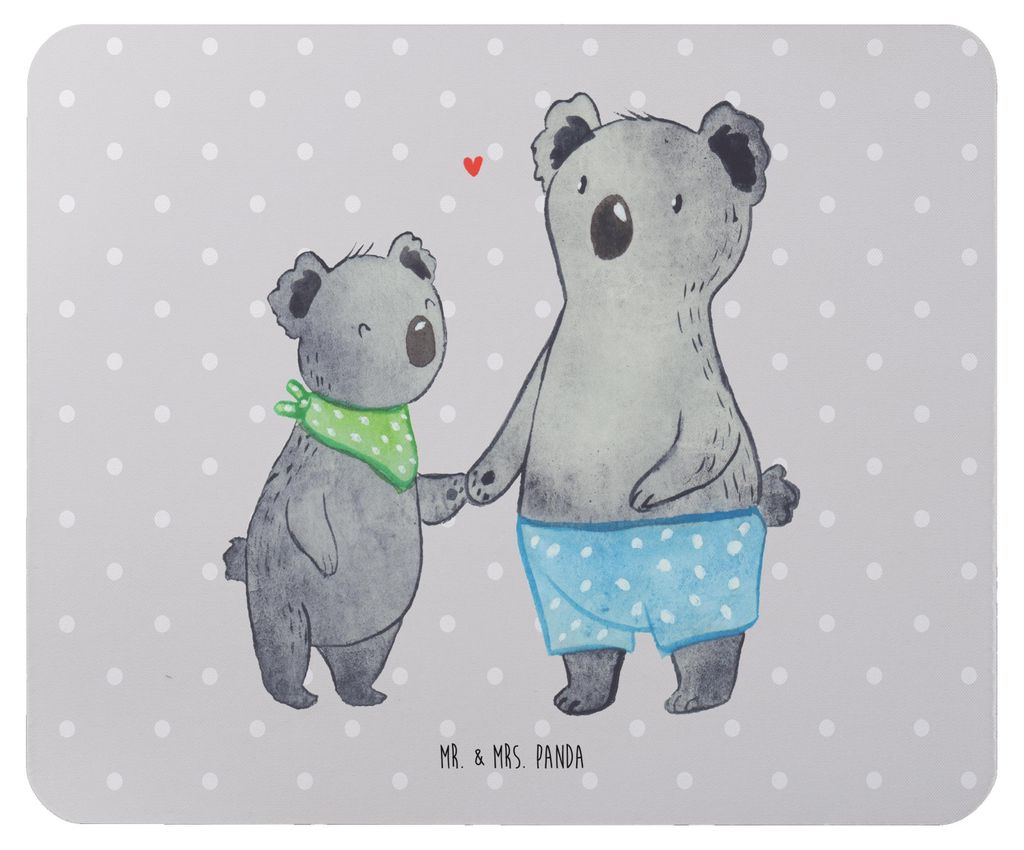 Mr. & Mrs. Panda Mauspad Koala Kleiner Bruder - Grau Pastell - Geschenk, mausteppich, Mousepad, Mouse Pad, Koalas, computer, laptop, Nesthäkchen, ...