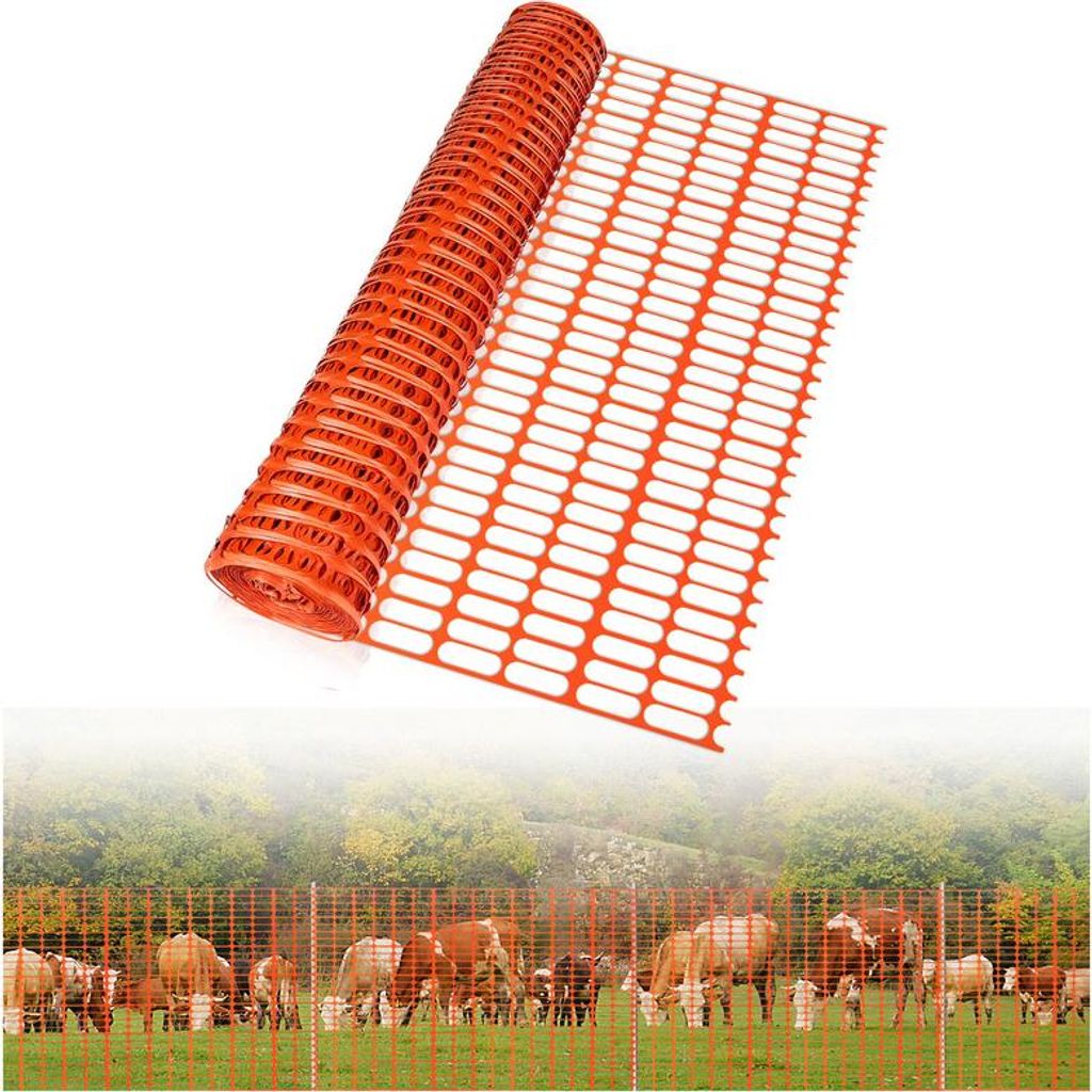 Clanmacy 1x30m Absperrzaun Bauzaun Warnnetz orange,Sicherheitszaun mobiles Netz, Kunststoff Fangzaun, Zaun flexibel Mobiler Zaun Hühnerzaun Geflü...