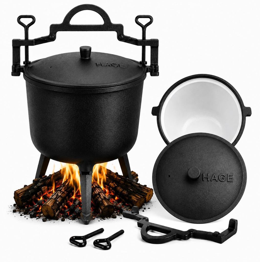 HAGE Dutch Oven Gulaschkessel aus Gusseisen emailliert  mit Produktbild 