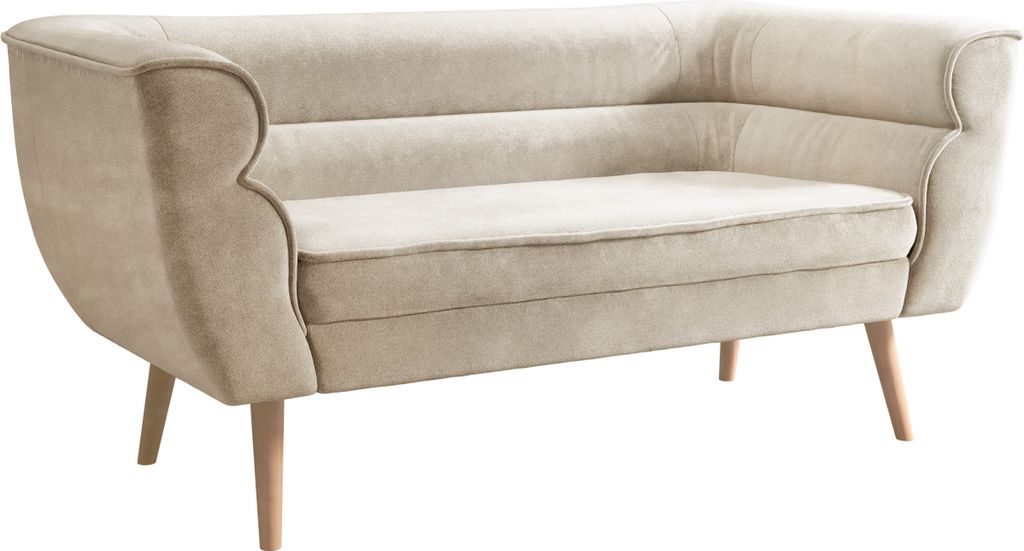 MIRJAN24 Sofa Bal 2, Polstersofa mit Wellenfeder, Holzfüße, Wohnzimmer Kollektion (Farbe: Paros 02)