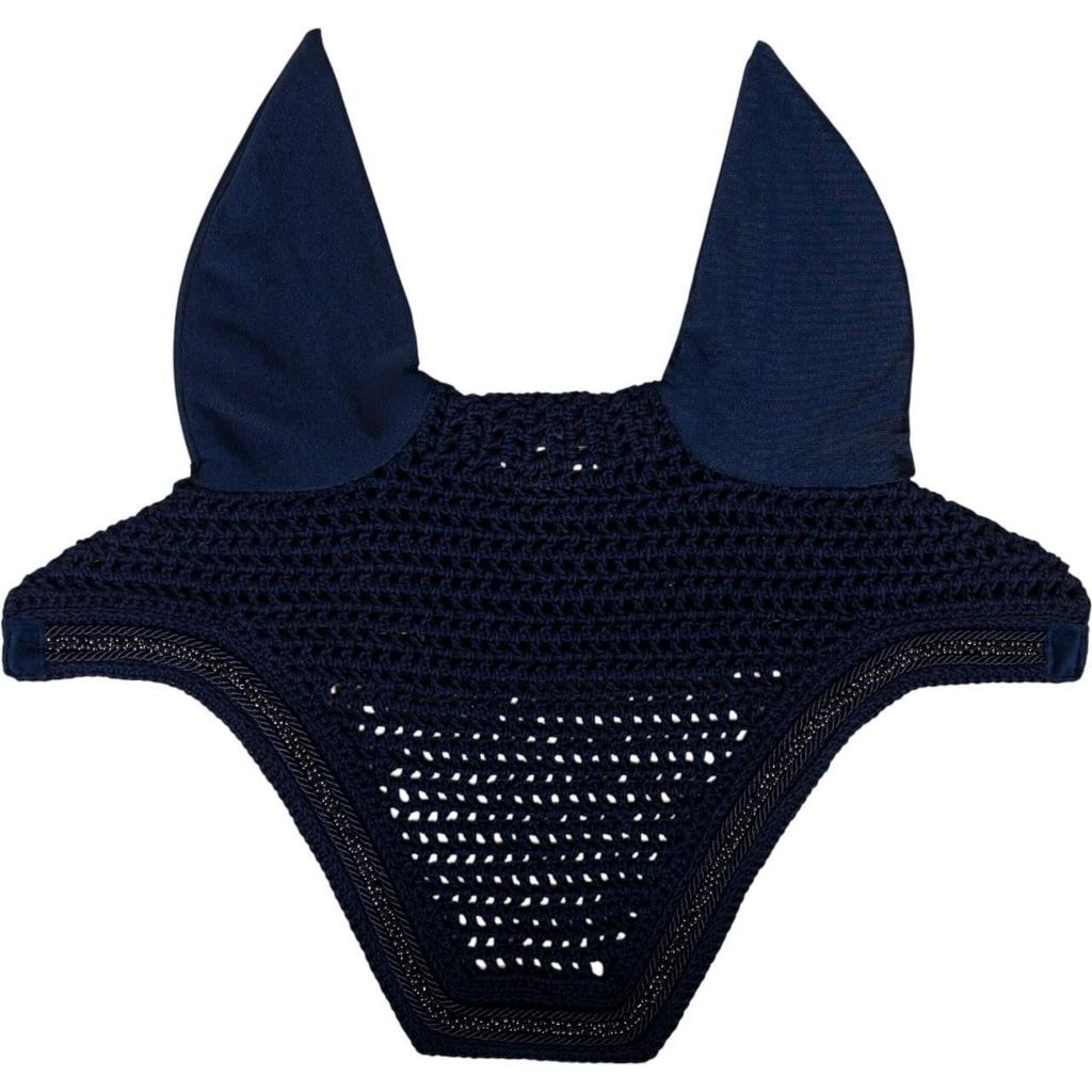 Kentucky Horsewear Fliegenhaube Wellington Velvet Mini Pearls Fliegenmütze Navy Full