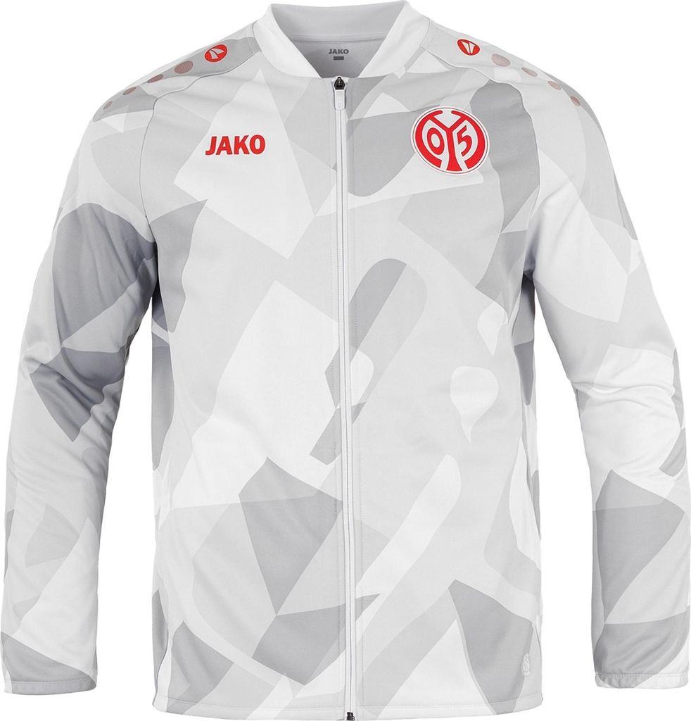 Jako Mainz 05 Einlaufjacke - grau/weiß, Größe:4XL
