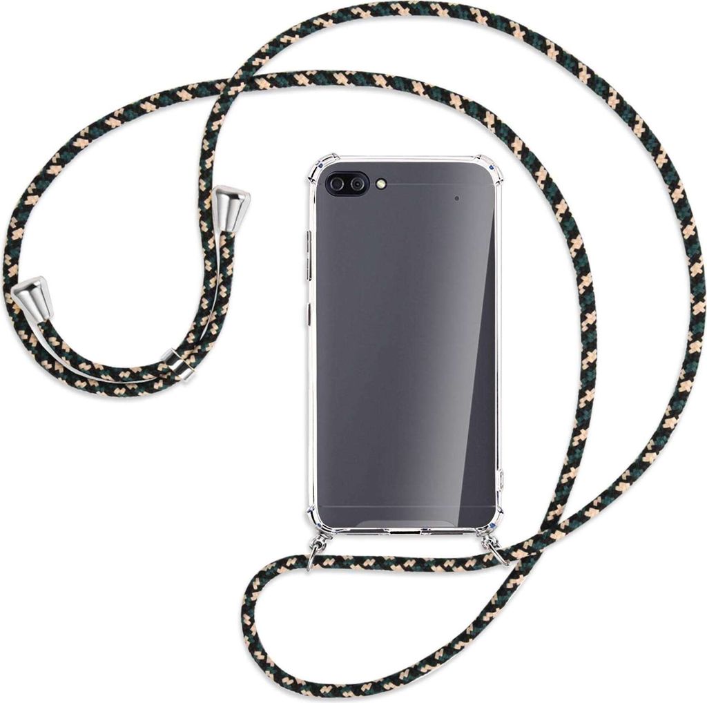 Handykette Backcover-Schutzhülle mit Band (Metall silberfarben) für Asus Zenfone 4 Max (Pro/Plus) - camouflage