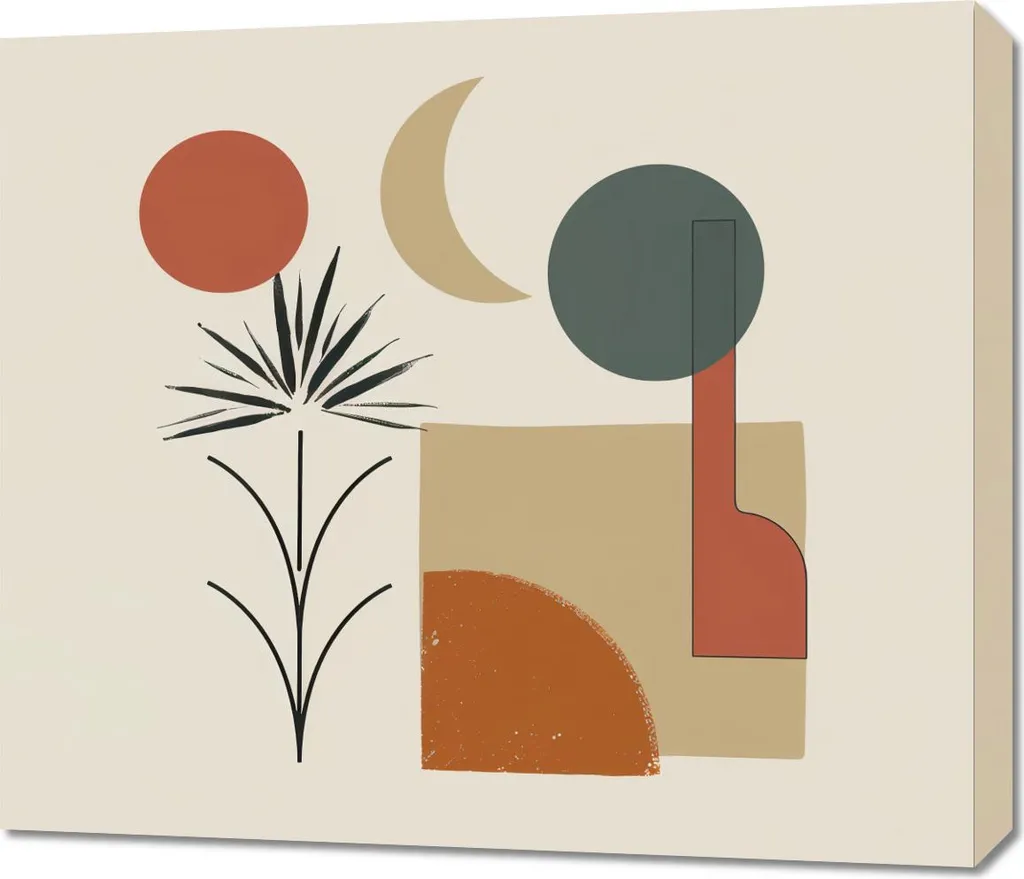 Tableau Image 70 x 60 cm Soleil Lune et Vie Décoration Murale Bohème