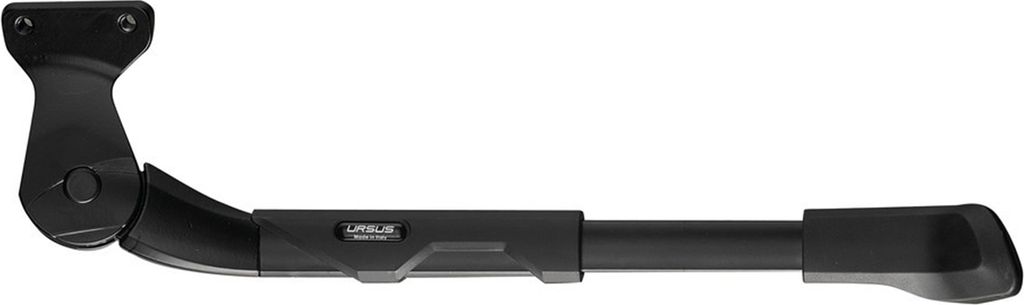 A black bicycle kickstand is shown against a white background.