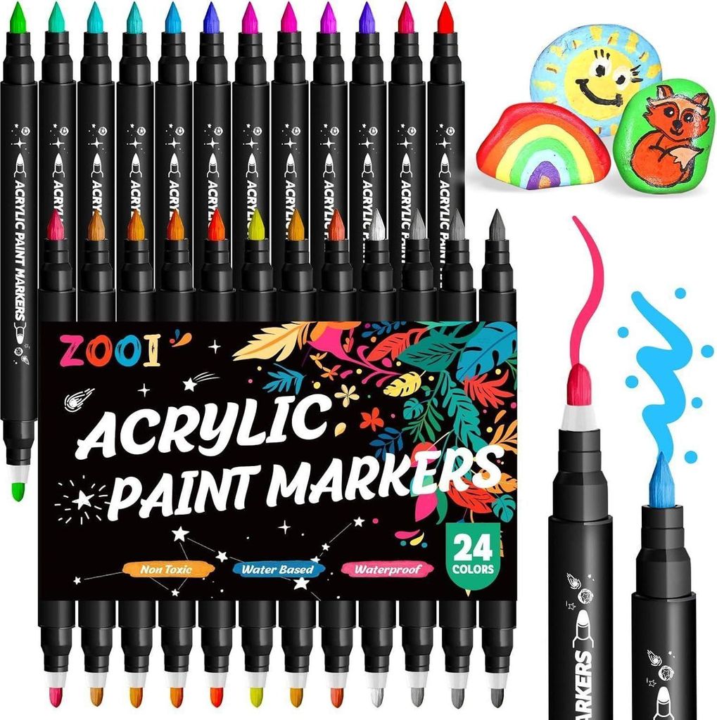 Penne acriliche 24 colori pietre impermeabili legno Immagine del prodotto 