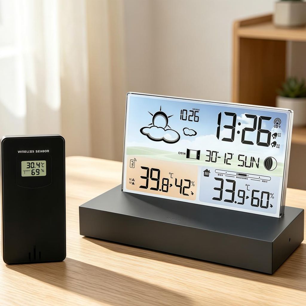Wetterstation mit Farbdisplay – 4 Helligkeitsstufen, Produktbild 