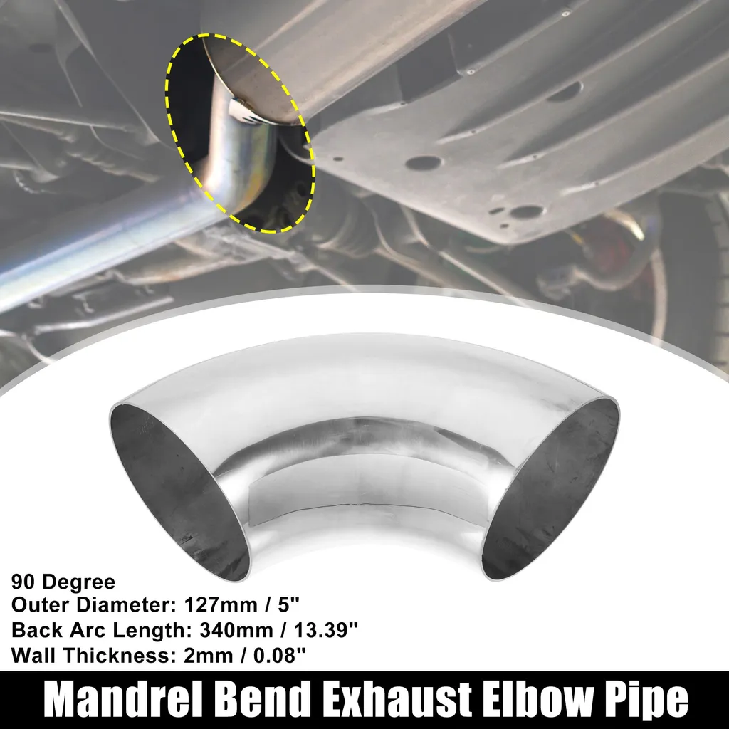 Coude Échappement 90 Degré Inox Durable OD 5" - Résistant à la Corrosion