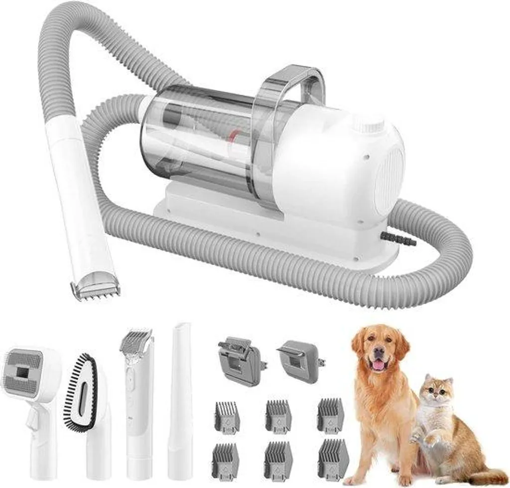 Kit de toilettage 6 en 1 pour animaux, aspiration 12000Pa et bac 2,5L