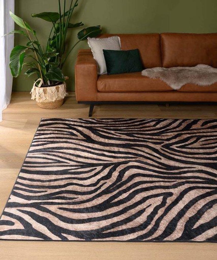 Unyqoos® Moderna Zebra-tapijt – wasbaar op 30°C, Productafbeelding 