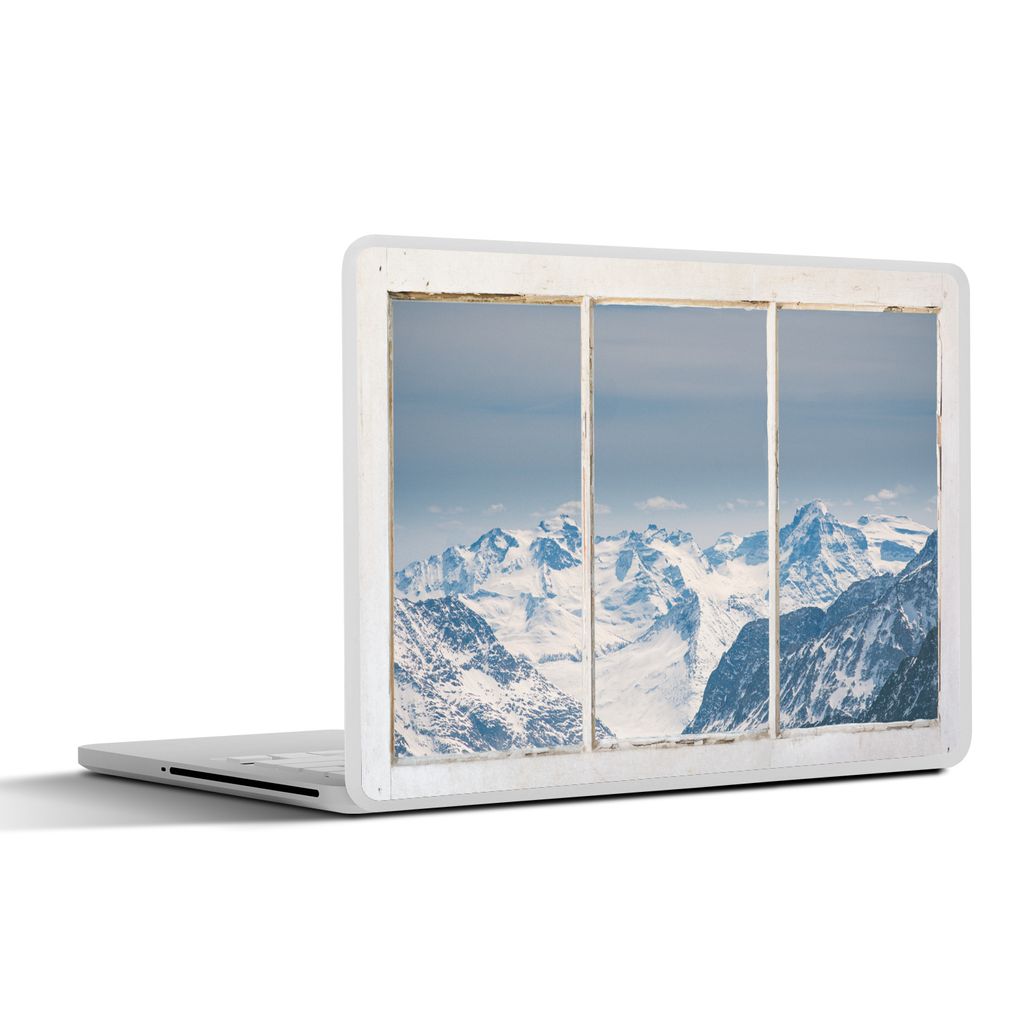 MuchoWow Laptop Aufkleber Sticker Cover Aussicht - Berg - Schnee 32.5x23.5 cm - Sticker für Laptop - Selbstklebend