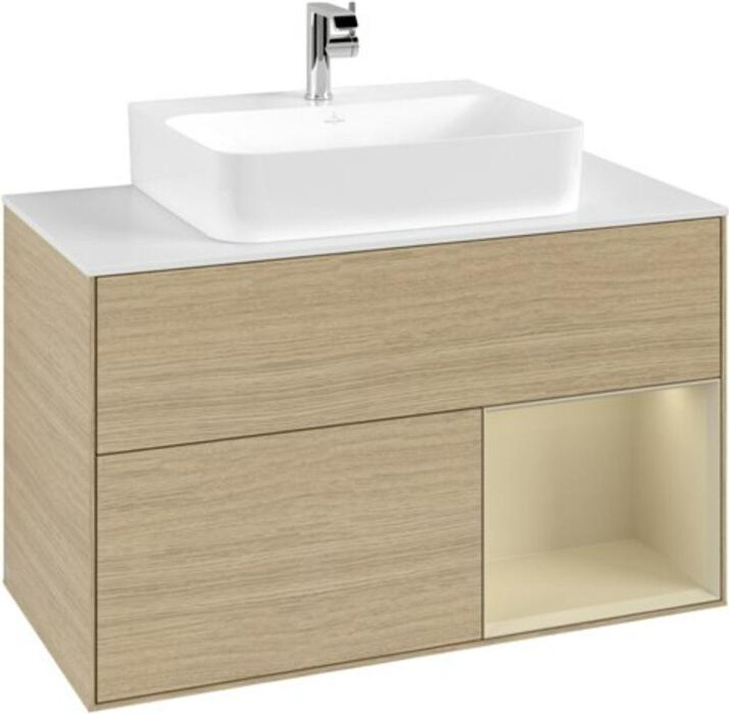 V&B Waschtischunterschrank Finion 100, Pl we m, Reg re si Gr m Lac, Oa ven