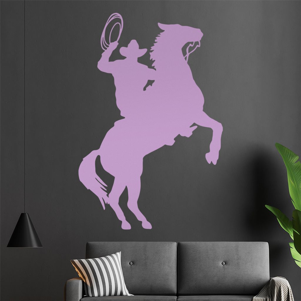 KIWISTAR Cowboy Pferd - Reiten Wandtattoo in 6 Größen - Wandaufkleber Wall Sticker - Dekoration, Küche, Wohnzimmer, Schlafzimmer, Badezimmer