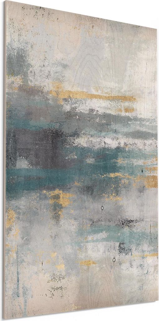DEQORI Holzbild 40x60 cm 'Träume im Dunst' Bild auf Holz Wandbild Kunstdruck nachhaltig