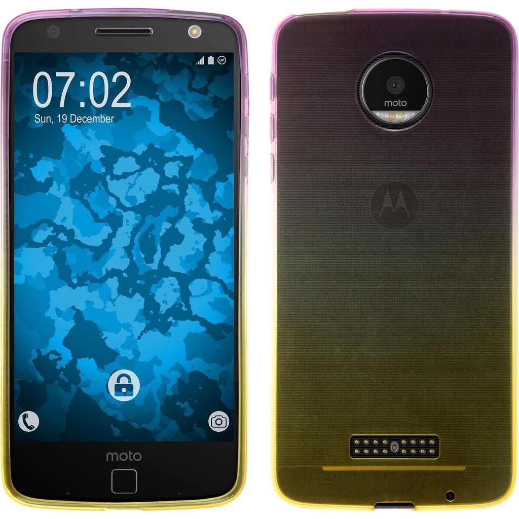 PhoneNatic Case kompatibel mit Lenovo Moto Z - Design:05 Silikon Hülle Ombrè + 2 Schutzfolien