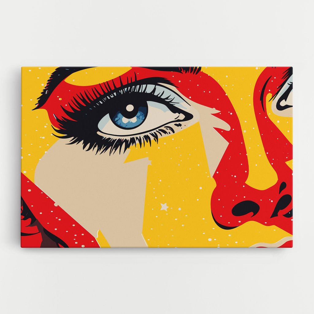 ARTHUB Leinwandbild 50x70 cm, Blue Pop Eye | Wohnzimmerdekoration, Hängende Bilder, Wanddekoration, Heimdekoration, Moderne, Pop