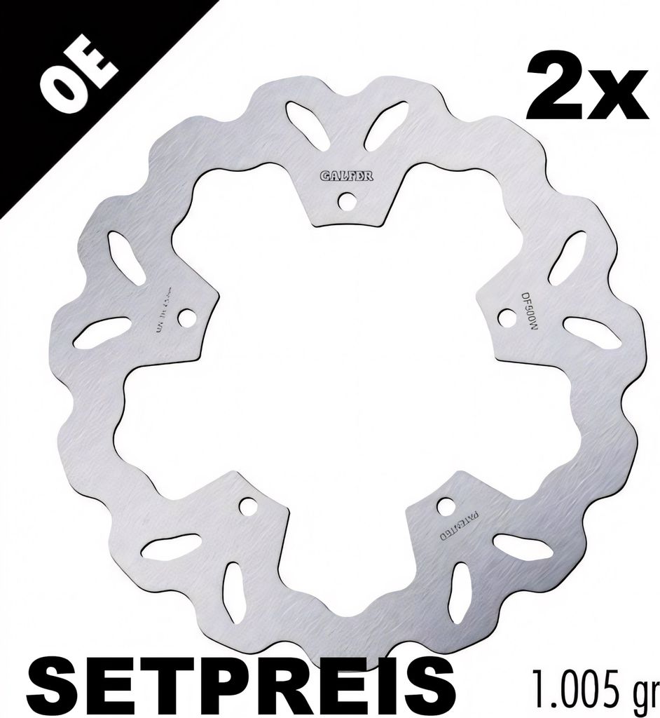 Bremsscheibe Set Galfer 2x DF500W WAVE starr vorne 267x5mm für Yamaha YP Majesty 400 ccm Bj. 2005 - 2009