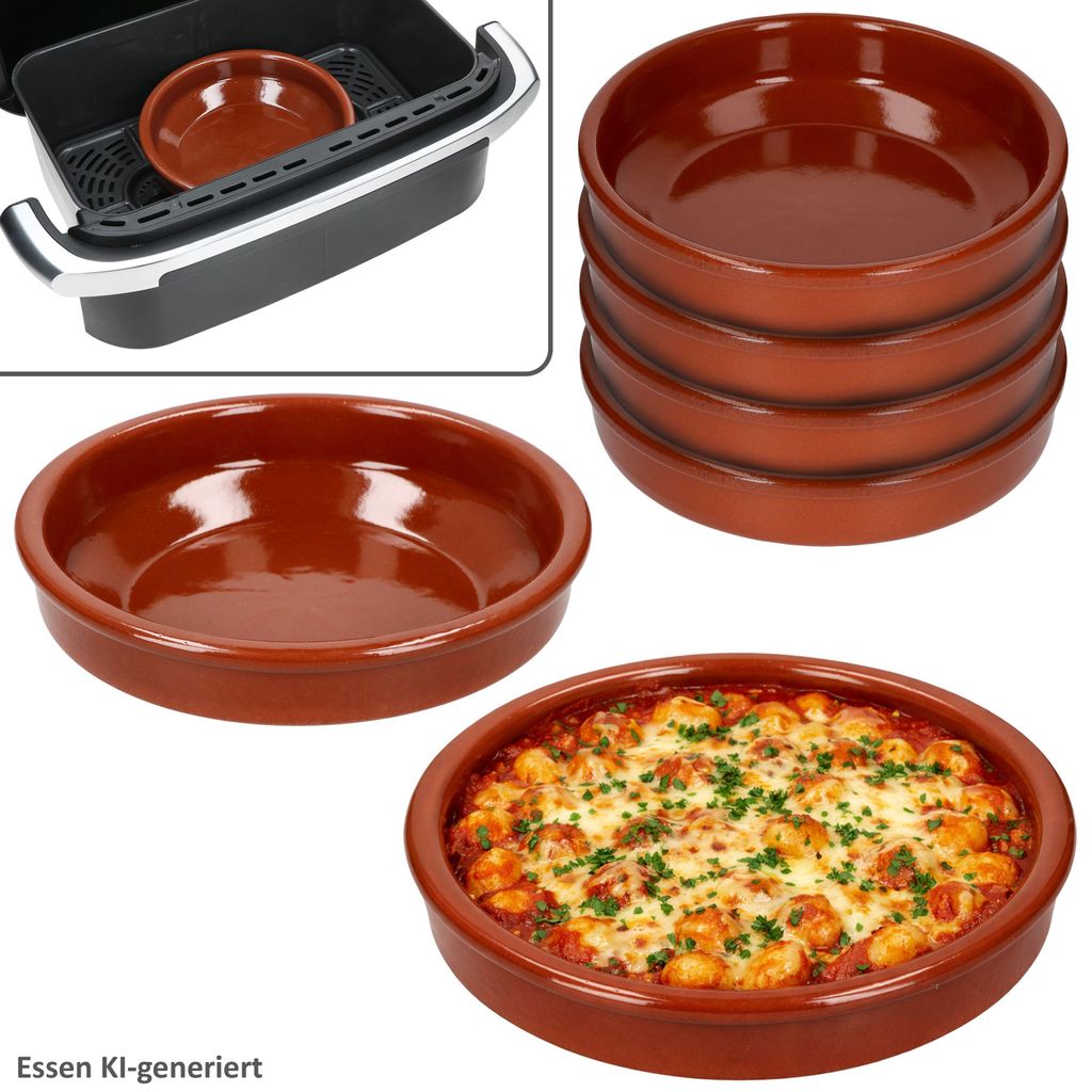 Set di 6 ciotole rotonde in terracotta per friggitrice ad Immagine del prodotto 