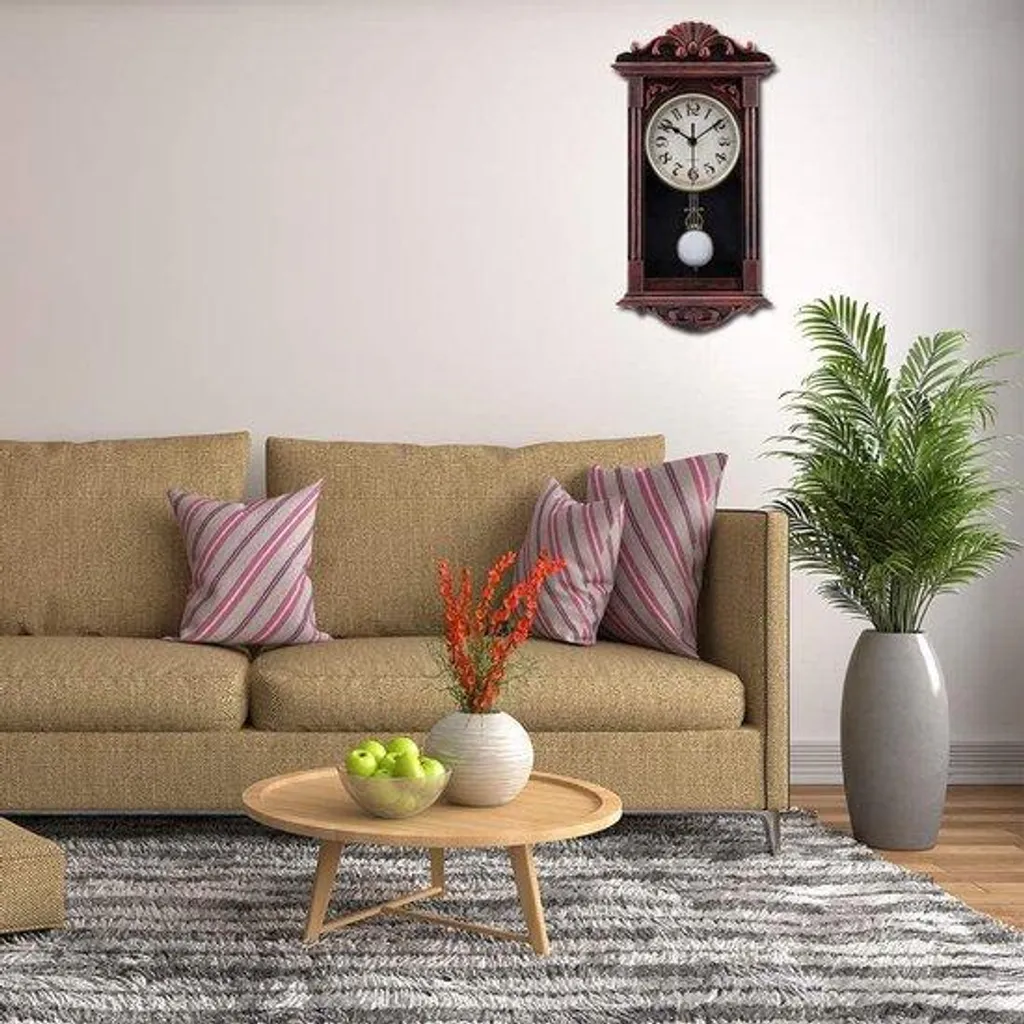 Grande horloge murale vintage en bronze de 40cm pour salon et bureau