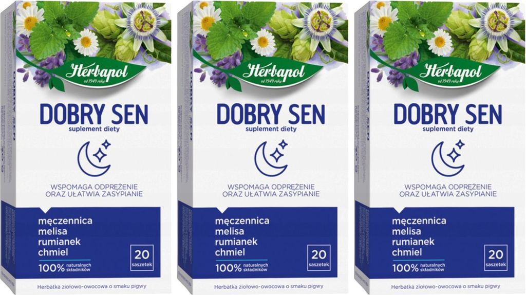 Herbapol Schlaftee 60 Teebeutel - Gute Nacht Tee - Kräutertee mit Passionsblume