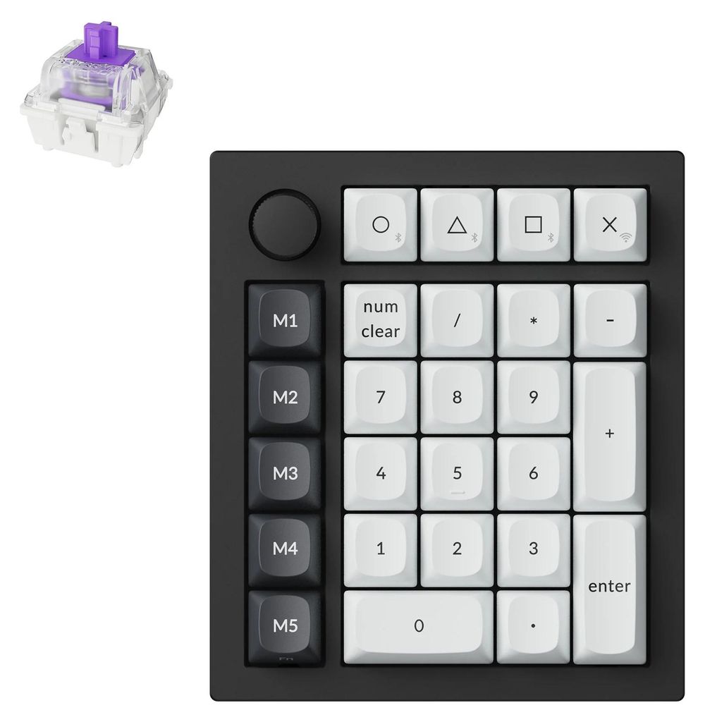 Keychron Q0 HE QMK Wireless Number Pad Kabelloser Magnetisches Numpad, 2,4 GHz/Bluetooth 5.1, Schnelltrigger, RGB, programmierbarer mit QMK, Schwarz