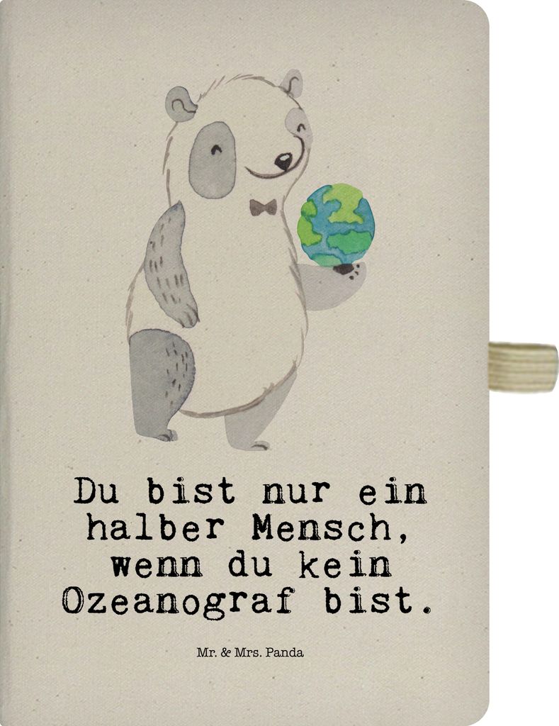 Mr. & Mrs. Panda notizbuch Ozeanograf Herz - Transparent - Geschenk, Skizzenbuch A5, Meeresforscher, Tagebuch, Lustig, Kladde, Studium, Naturwissen...