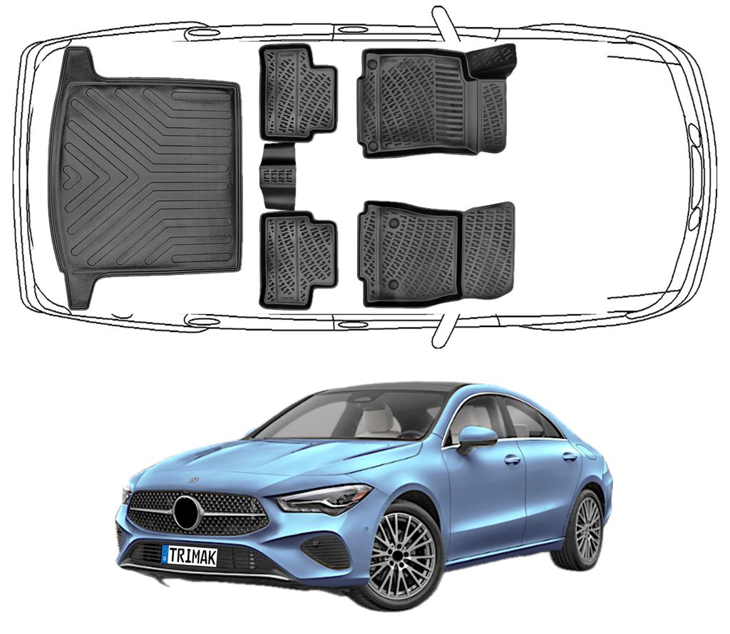 3D Fußmatten & Kofferraumwanne Auto Set Kompatibel mit Produktbild 