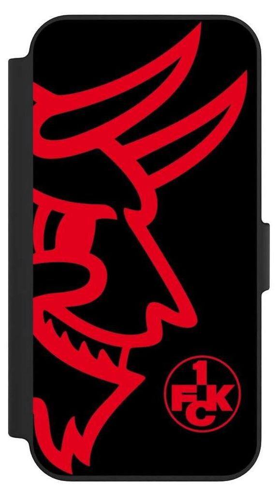 NIVOCASE Klapphülle für Apple iPhone 13 Handyhülle aus Kunst Leder NIVOflip schwarz 1. FC Kaiserslautern Logo Offizielles Lizenzprodukt
